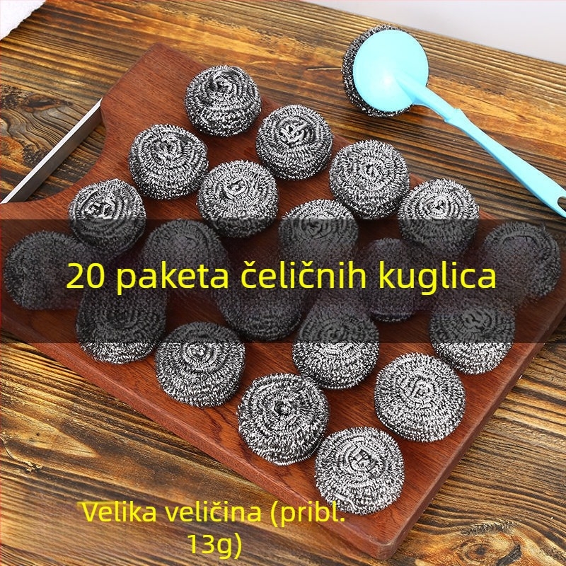 Velika kugla od nehrđajućeg čelika s držačem, kuhinjska čistilna lopta, pogodno za hranu