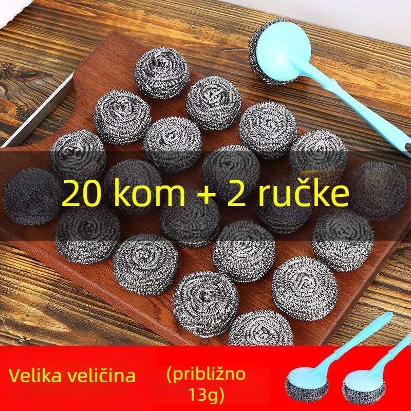 Velika kugla od nehrđajućeg čelika s držačem, kuhinjska čistilna lopta, pogodno za hranu