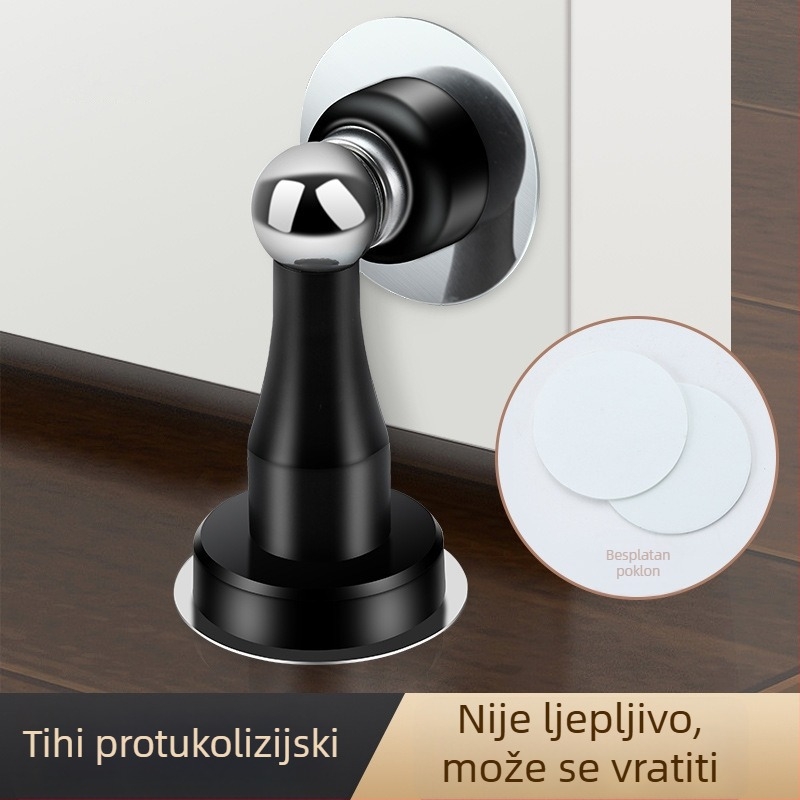 Magnetni stopper za vrata bez bušenja, silikon zaštita, tih podni zahvat za kupaonicu