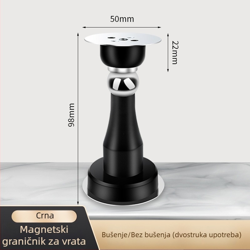 Magnetni stopper za vrata bez bušenja, silikon zaštita, tih podni zahvat za kupaonicu
