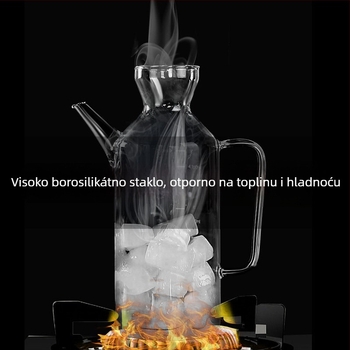 Staklena boca ulja s zaštitom od propuštanja, bez kapljanja; posuda za sojin umak i ocat; posuda od nehrđajućeg čelika za ocat.