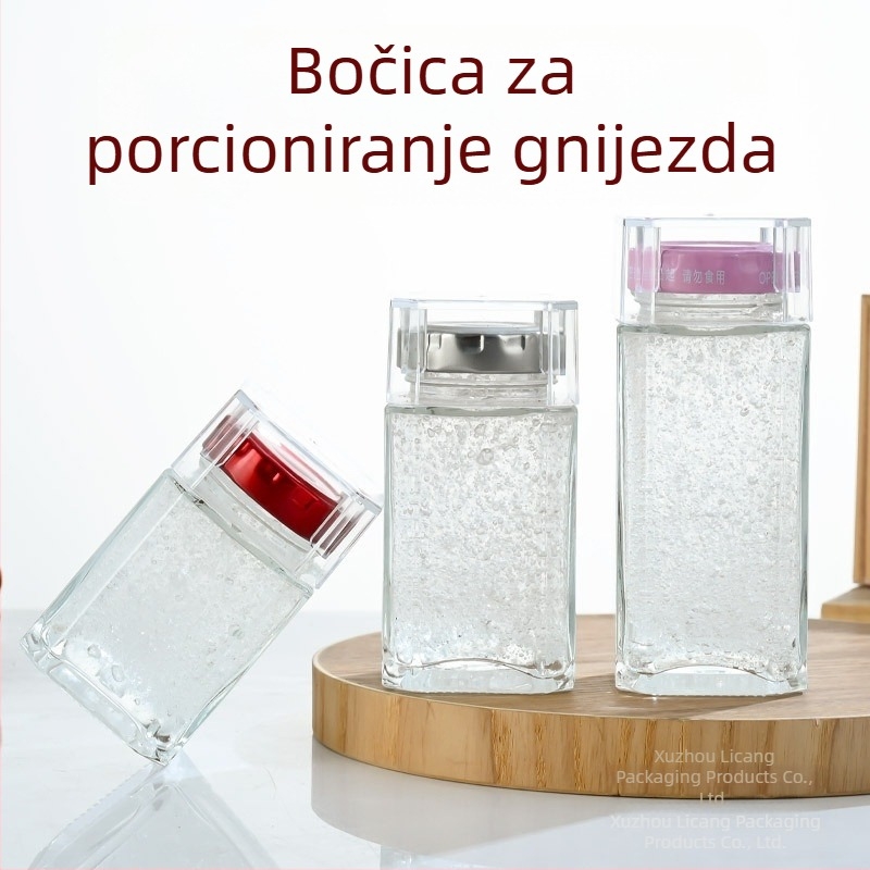 Staklena boca za gnijezdo ptica sa poklopcem, luksuzan zatvoreni stakleni spremnik za doma svježe kuhano ptičje gnijezdo, obrnuti dizajn bez curenja