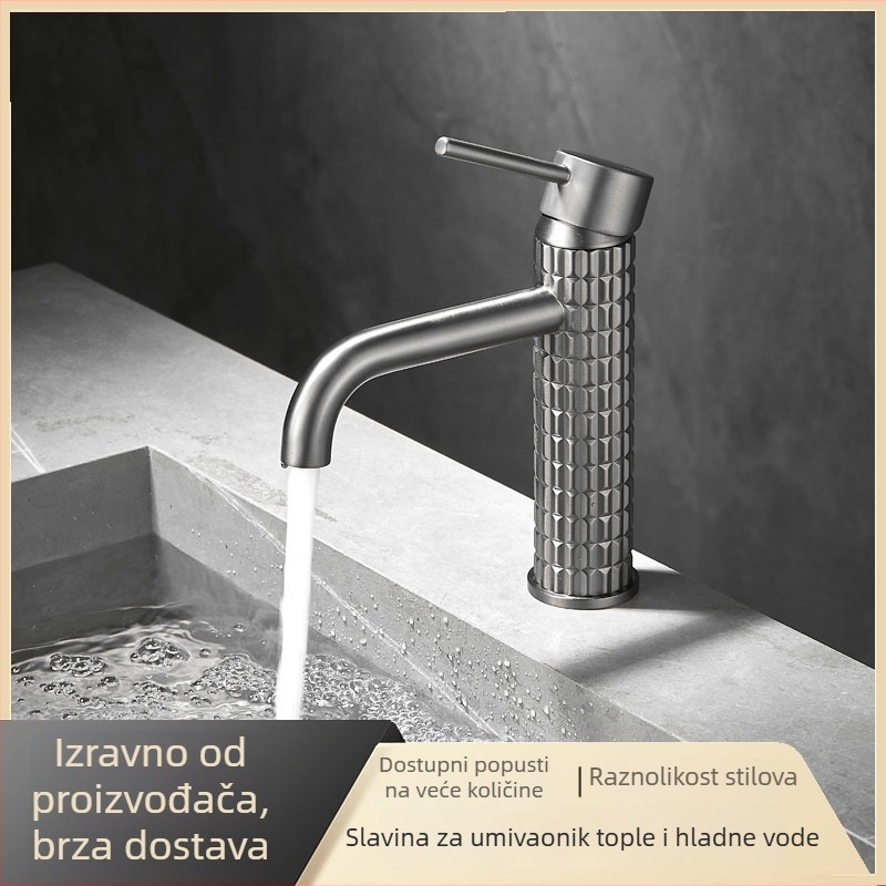 Potpuno bakreni povišeni miješalica za umivaonik, s toplom i hladnom vodom