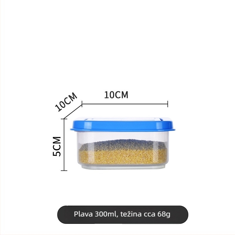 Plastična kutija za pohranu žitarica i suhih namirnica, kvadratnog oblika, 800–1000 ml, za kuhinju ili hladnjak, čaj, žitarice i mahunarke