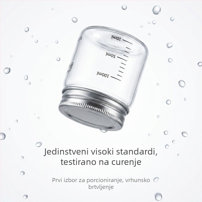 Staklena posuda za čuvanje žitarica s poklopcem od 304 nehrđajućeg čelika, okrugla, 800–1000 ml, mikrovalna sigurnost, moderan minimalistički stil