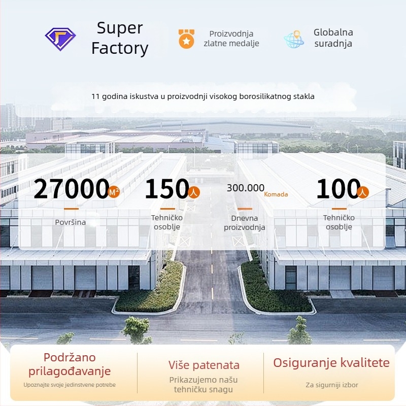 Staklena posuda za čuvanje žitarica s poklopcem od 304 nehrđajućeg čelika, okrugla, 800–1000 ml, mikrovalna sigurnost, moderan minimalistički stil