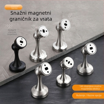 Magnetski držač vrata od 304 nehrđajućeg čelika, podno montiran na podu, bez bušenja, više veličina, moderni minimalistički stil