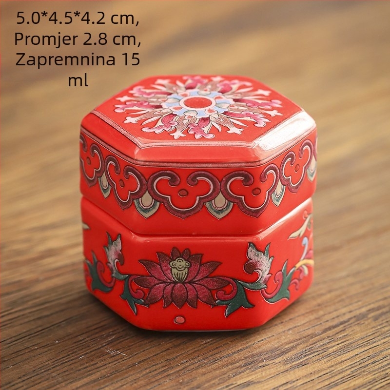 Keramička emajlirana mala posuda za čaj, zatvara se, višenamjenska posuda za čajne listove, prašak za tamjan, kineske lijek-tablete, zubni prah, sol i goji bobice
