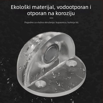Silikonizirani vrata zaustavljač s magnetskim držačem, bez bušenja, polukružni dizajn, usisavanje s poda