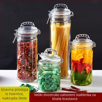 Staklena zatvorena posuda za kiseljenje krastavaca i ukiseljeni Češnjak, cilindrični spremnik za čuvanje hrane, lagani luksuz, 5 L i više
