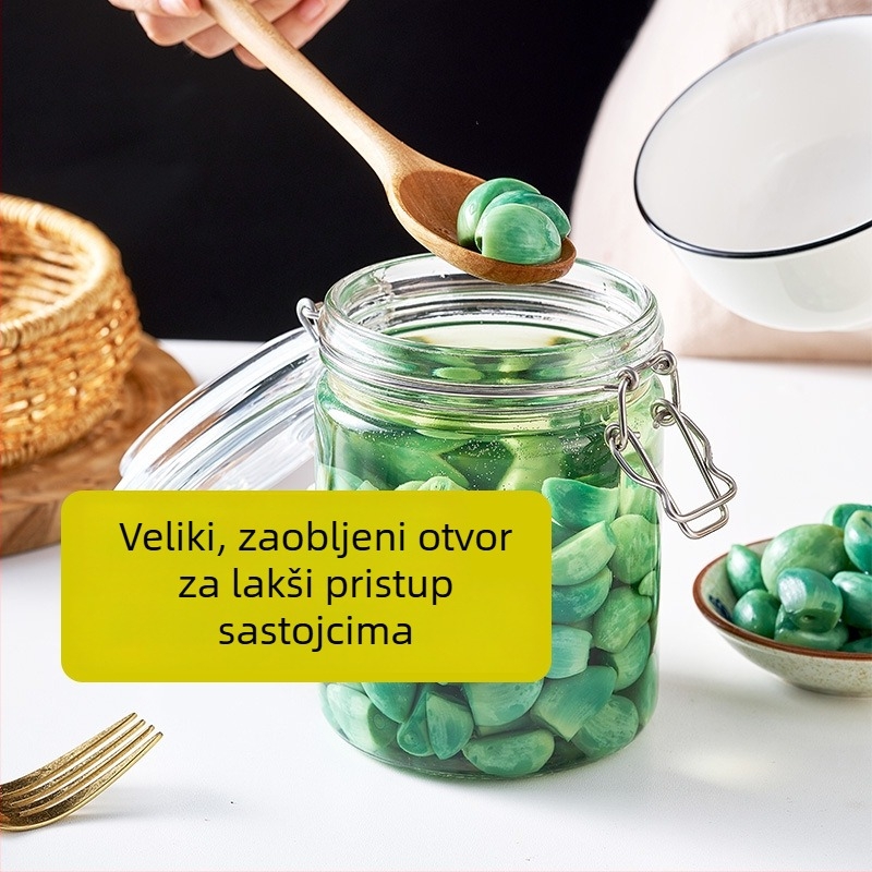 Staklena zatvorena posuda za kiseljenje krastavaca i ukiseljeni Češnjak, cilindrični spremnik za čuvanje hrane, lagani luksuz, 5 L i više