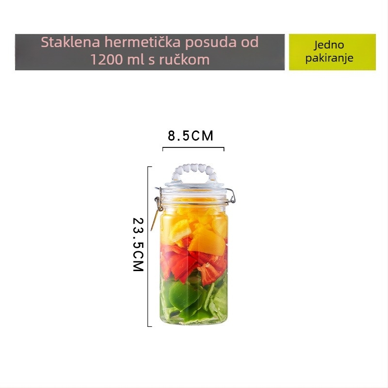 Staklena zatvorena posuda za kiseljenje krastavaca i ukiseljeni Češnjak, cilindrični spremnik za čuvanje hrane, lagani luksuz, 5 L i više