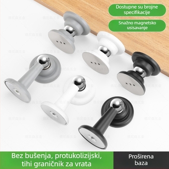 Magnetni držač vrata bez bušenja za kućnu upotrebu, ABS plast, zidni montažni, magnetsko prianjanje na zid i pod