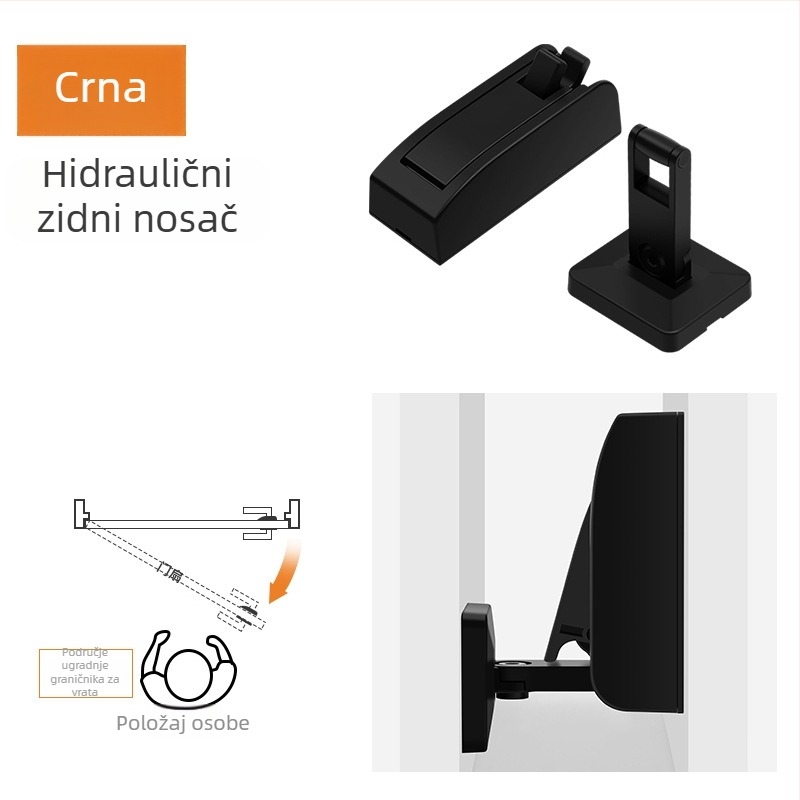 Držač vrata bez bušenja s hidrauličkim usisavanjem, montaža na zid ili pod, tih, cinkovog legura