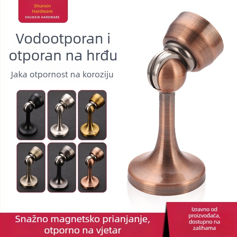 Snažni magnetski stopper za vrata od cinkovog legura, tih protivudar, za drvena vrata, zidna montaža za spavaću sobu i kupaonu