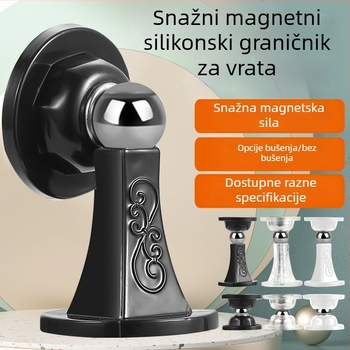 Silikonski stoper za vrata bez bušenja, snažan magnet, tiho zatvaranje