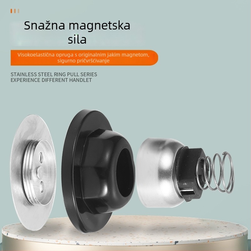 Silikonski stoper za vrata bez bušenja, snažan magnet, tiho zatvaranje