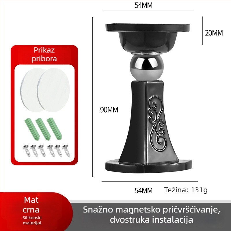 Silikonski stoper za vrata bez bušenja, snažan magnet, tiho zatvaranje