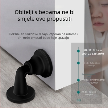Bez bušenja, silikonski zaustavljač vrata s ljepilom, tih, zaštita od udara za spavaću sobu