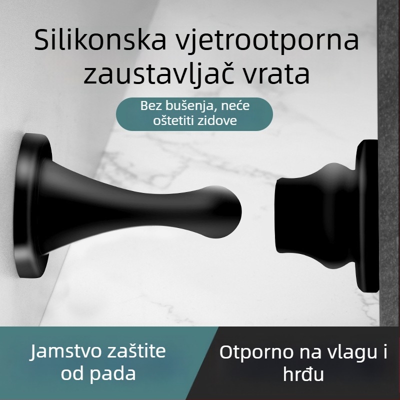 Bez bušenja, silikonski zaustavljač vrata s ljepilom, tih, zaštita od udara za spavaću sobu