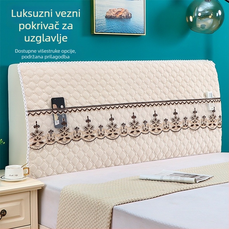 Lagano luksuzno izvezeni pokrov za uzglavlje kreveta, mekano podstavljeni zaštitnik od prašine, 2025 nova linija, minimalistički stil
