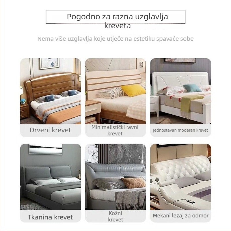 Lagano luksuzno izvezeni pokrov za uzglavlje kreveta, mekano podstavljeni zaštitnik od prašine, 2025 nova linija, minimalistički stil