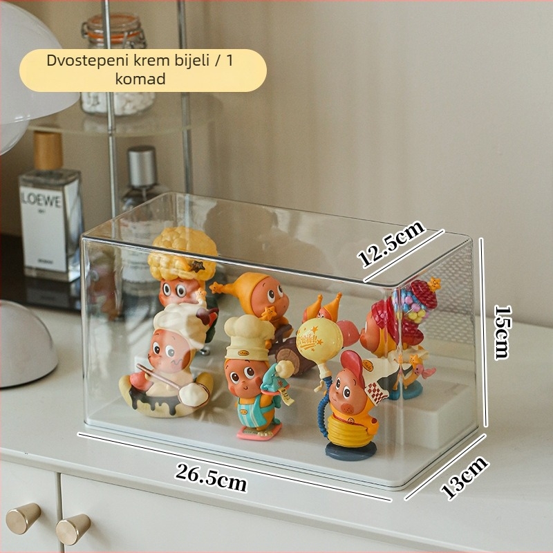Prozirna akril vitrina za blind boxe, prašini otporna, debela i za slaganje, pogodna za LEGO kocke, figurice i kolekcionarske predmete