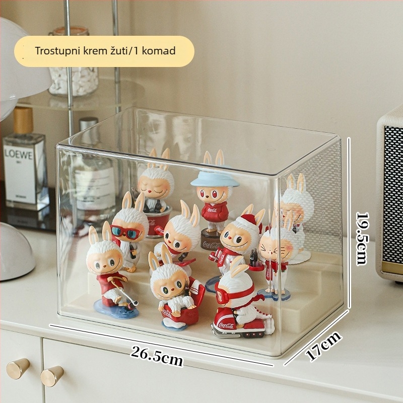 Prozirna akril vitrina za blind boxe, prašini otporna, debela i za slaganje, pogodna za LEGO kocke, figurice i kolekcionarske predmete
