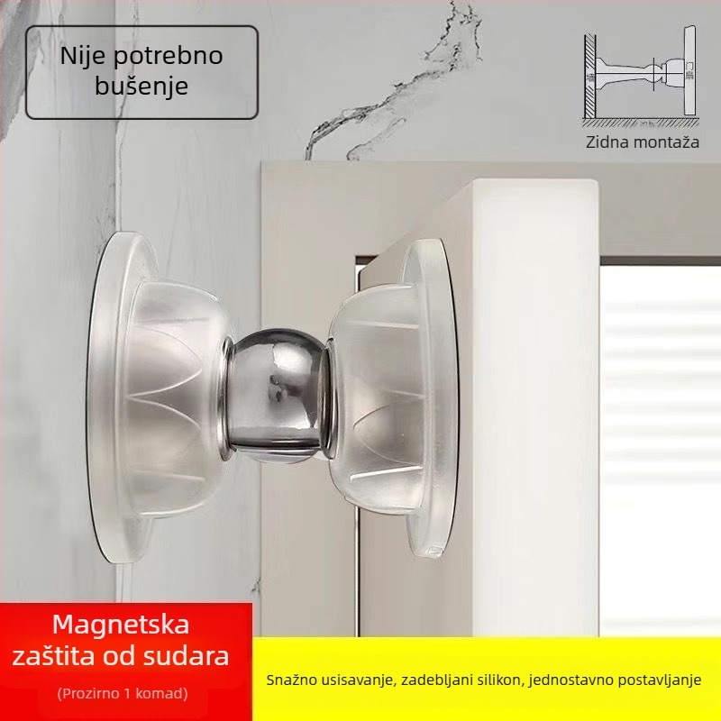 Silikonski magnetski zaustavljač vrata bez bušenja – za kupaonicu, tiha unutarnja zaštita od udara