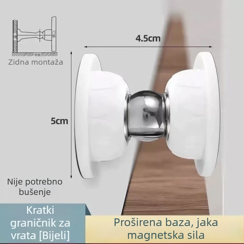 Silikonski magnetski zaustavljač vrata bez bušenja – za kupaonicu, tiha unutarnja zaštita od udara