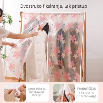 PEVA zaštitni pokrov za odjeću, stajaća vješalica, proziran za kapute i odijela
