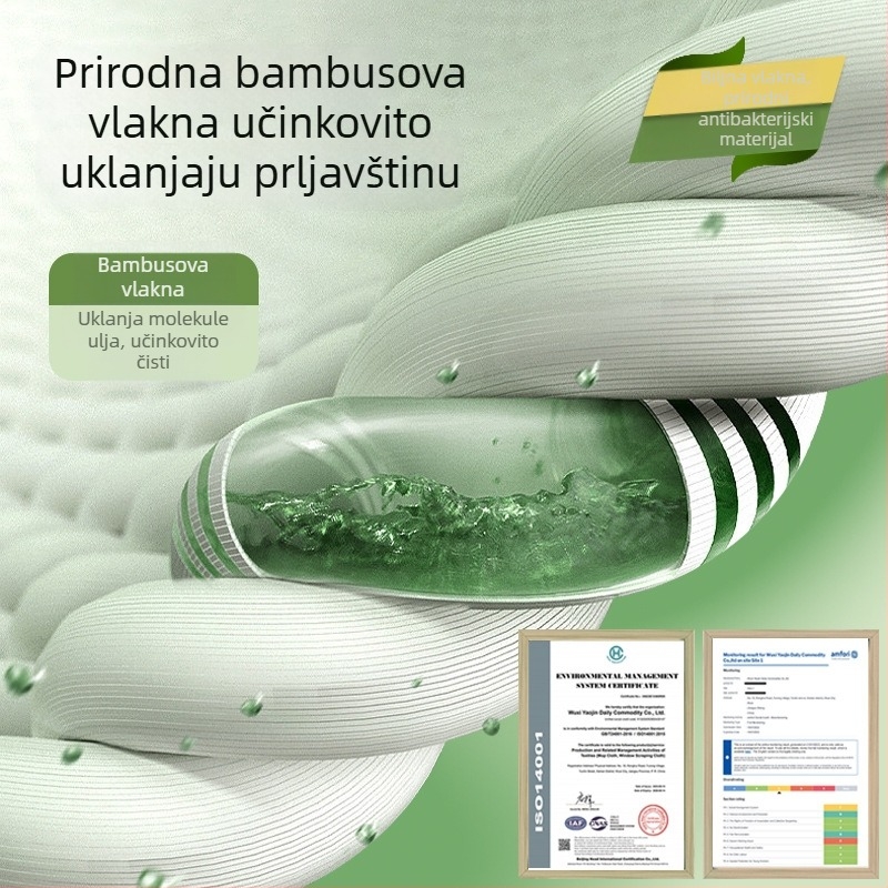 Kuhinjska krpa od bambusovih vlakana, debela verzija za pranje posuđa, višefunkcionalna krpa za ribanje, antibakterijska krpa