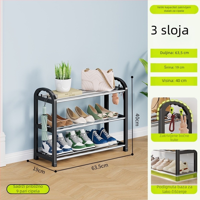 3‑etažni podni držač cipela, plastični regal za pohranu u domu