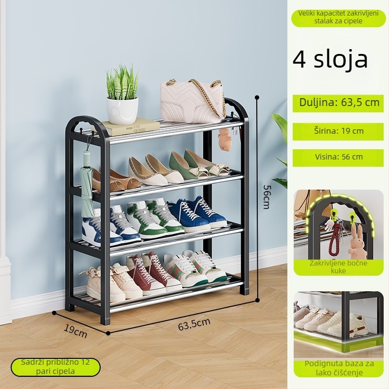 3‑etažni podni držač cipela, plastični regal za pohranu u domu