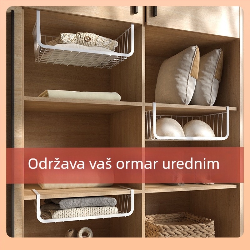Šestero-nivenski viseći rega za garderobu i kuhinju, visi koš
