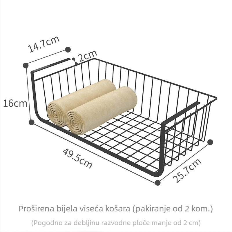 Šestero-nivenski viseći rega za garderobu i kuhinju, visi koš