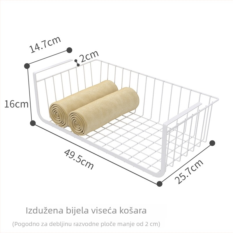 Šestero-nivenski viseći rega za garderobu i kuhinju, visi koš