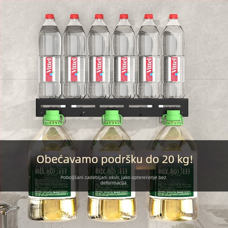 304 nehrđajući čelik – zidni kuhinjski organizator s držačem noževa i držačem za štapiće, odvodnja, otporan na plijesan, bez bušenja