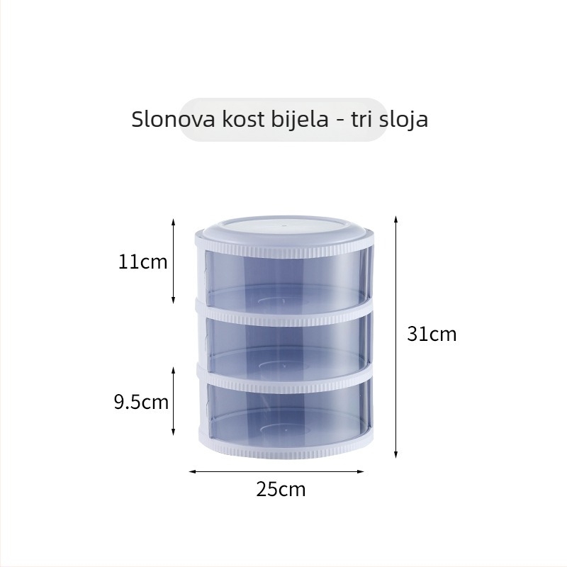 Plastični poklop za hranu s višeslojnim skladišnim stalkom, zaštita od prašine i muha, izolacijski poklop za ostatke hrane na stolu