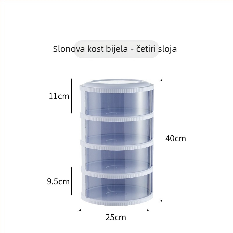 Plastični poklop za hranu s višeslojnim skladišnim stalkom, zaštita od prašine i muha, izolacijski poklop za ostatke hrane na stolu