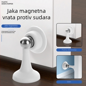 Plastični magnetski zaustavljač vrata bez bušenja, s usisom na pod, protiv sudara, tih, zidna montaža za kupaonicu