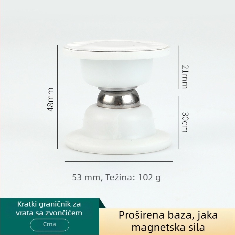 Plastični magnetski zaustavljač vrata bez bušenja, s usisom na pod, protiv sudara, tih, zidna montaža za kupaonicu