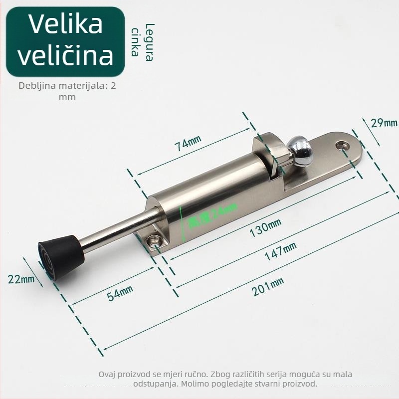 Skriveni produženi pedalni stoper za drvena vrata