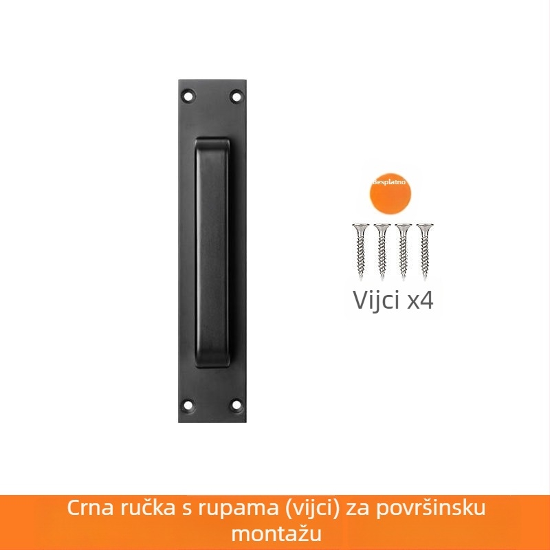Kvaka za vrata od aluminijskog legura, bez bušenja, protiv krađe, za klizna vrata, kupaonicu i drvena vrata, površinski montirana