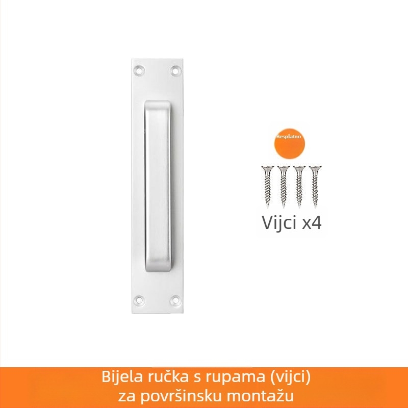 Kvaka za vrata od aluminijskog legura, bez bušenja, protiv krađe, za klizna vrata, kupaonicu i drvena vrata, površinski montirana