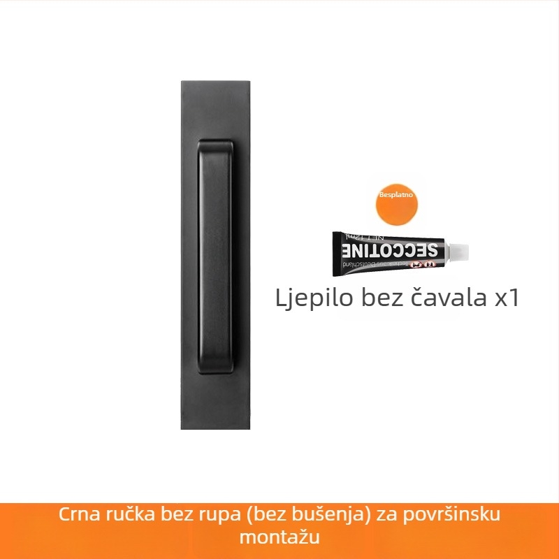 Kvaka za vrata od aluminijskog legura, bez bušenja, protiv krađe, za klizna vrata, kupaonicu i drvena vrata, površinski montirana