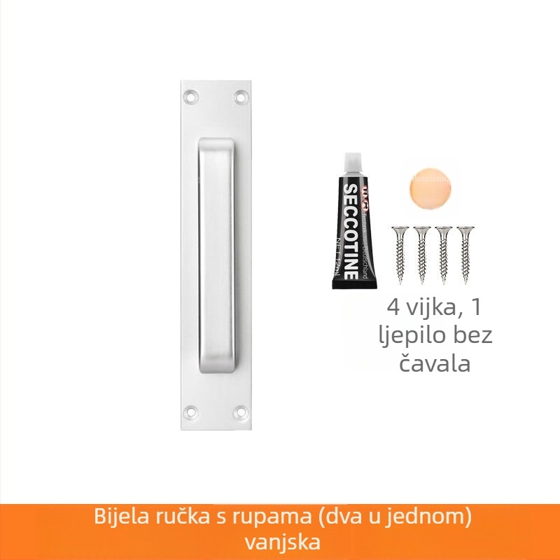 Kvaka za vrata od aluminijskog legura, bez bušenja, protiv krađe, za klizna vrata, kupaonicu i drvena vrata, površinski montirana