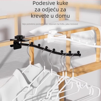 Nehrđajući čelična vješalica za odjeću za studentski dom — kuka pokraj kreveta, za gornju kat i unutarnje sušenje