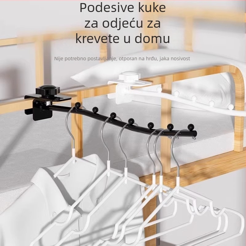Nehrđajući čelična vješalica za odjeću za studentski dom — kuka pokraj kreveta, za gornju kat i unutarnje sušenje