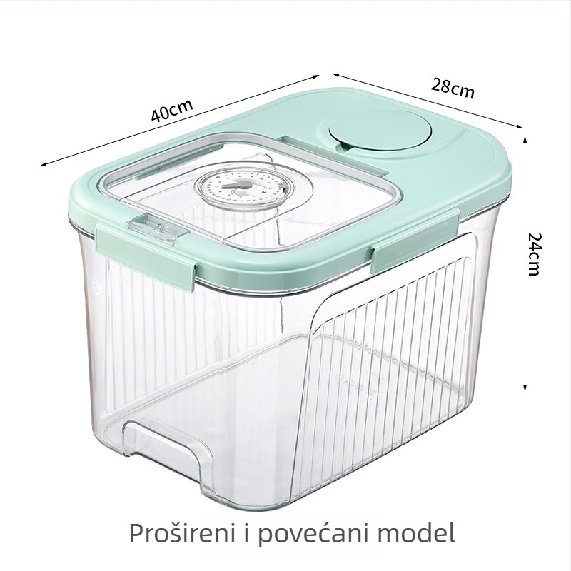 Zatvoren kutija za skladištenje riže s zaštitom od insekata i vlage, kapacitet 6–7 L, prehrambena sigurnost